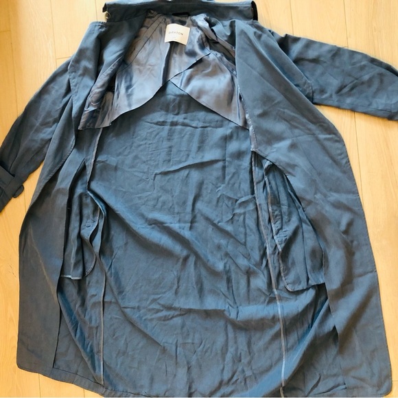 Aritzia Babaton Lawson Open Front Trench Coat in Smoky Blue - Picture 10 of 12